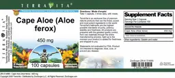 Label for Cape Aloe (Aloe ferox) 450 mg