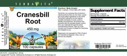 Label for Cranesbill Root 450 mg