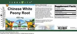 Label for Chinese White Peony Root 450 mg