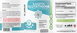Label for S-Acetyl Glutathione 300 mg