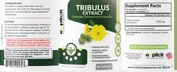 Label for Tribulus Extract 1300 mg