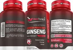 Label for Korean Panax Red Ginseng 1500 mg