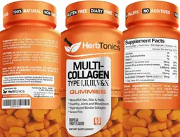 Label for Multi-Collagen Gummies Tropical Fruit Flavor