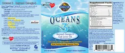 Label for Oceans 3 Beyond Omega-3 Cod Liver Oil Orange Tangerine Flavor