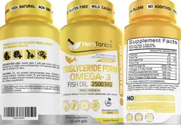 Label for Triglyceride Form Omega-3 2500 mg Lemon Flavored