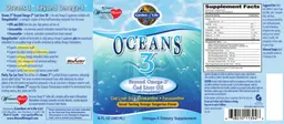 Label for Oceans 3 Beyond Omega-3 Cod Liver Oil Orange Tangerine Flavor