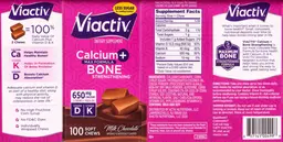 Label for Calcium + Bone Milk Chocolate