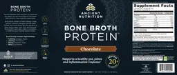 Label for Bone Broth Protein Chocolate