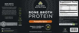 Label for Bone Broth Protein Pumpkin Spice
