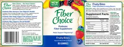 Label for Fiber Choice Fruity Bites Natural Mixed Berry Flavor