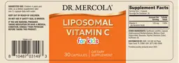 Label for Liposomal Vitamin C for Kids