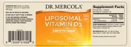 Label for Liposomal Vitamin D3 5,000 IU