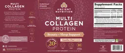 Label for Multi Collagen Protein Beauty + Sleep Support Vanilla Chai Flavor