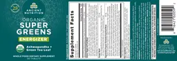 Label for Organic Super Greens Energizer