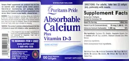 Label for Absorbable Calcium Plus Vitamin D-3