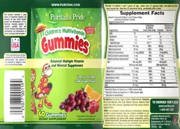 Label for Children's Multivitamin Gummies