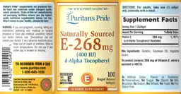 Label for Naturally Sourced E-268 mg (400 IU)