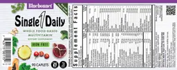 Label for Single 1 Daily Iron Free
