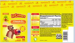 Label for Vitamin D3