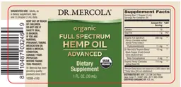 Label for Organic Full Spectrum Hemp Oil