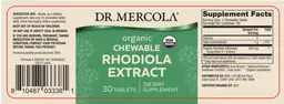 Label for Organic Chewable Rhodiola Extract
