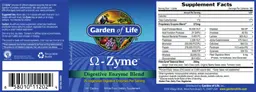 Label for Omega-Zyme Digestive Enzyme Blend