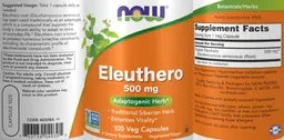 Label for Eleuthero 500 mg