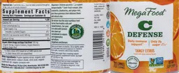 Label for C Defense Tangy Citrus