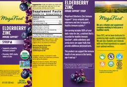 Label for Elderberry Zinc Immune Support Syrup