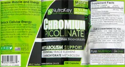 Label for Chromium Picolinate