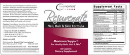 Label for Rejuvenate Nail, Hair & Skin Formula
