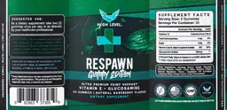 Label for Respawn Gummy Edition Natural Raspberry Flavor