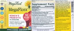 Label for MegaFlora Women's Probiotic