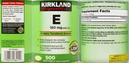 Label for E 180 mg (400 IU)