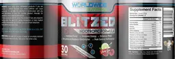Label for Blitzed Nootropic Formula Cherry Lime