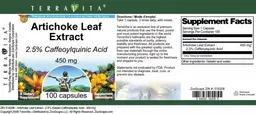Label for Artichoke Leaf Extract 450 mg