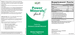 Label for Power Minerals Plus K