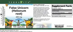 Label for False Unicorn (Helionum Root) 450 mg