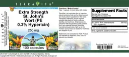 Label for Extra Strength St. John's Wort (PE 0.3% Hypericin) 250 mg