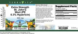 Label for Extra Strength St. John's Wort (PE 0.3% Hypericin) 300 mg