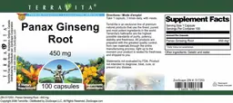 Label for Panax Ginseng Root 450 mg