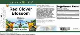 Label for Red Clover Blossom 450 mg