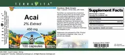 Label for Acai 2% Extract 450 mg
