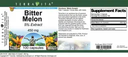 Label for Bitter Melon 450 mg 5% Extract