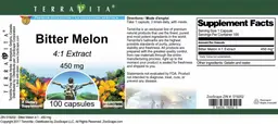 Label for Bitter Melon 450 mg 4:1 Extract