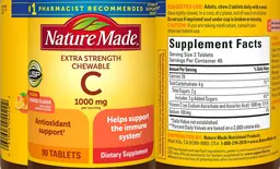 Label for Extra Strength Chewable C 1000 mg