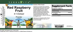 Label for Red Raspberry Fruit 4:1 Extract Powder