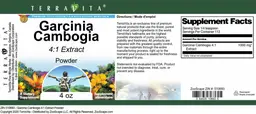 Label for Garcinia Cambogia 4:1 Extract Powder
