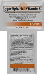 Label for Lypo-Spheric Vitamin C