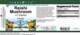 Label for Reishi Mushroom 4:1 Extract Powder 